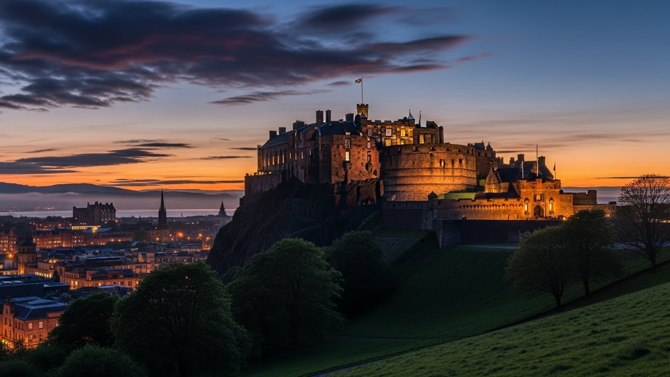 Edinburgh Castle at dusk