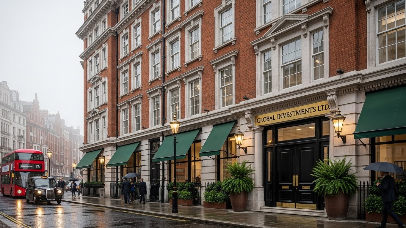 Office street facade in London