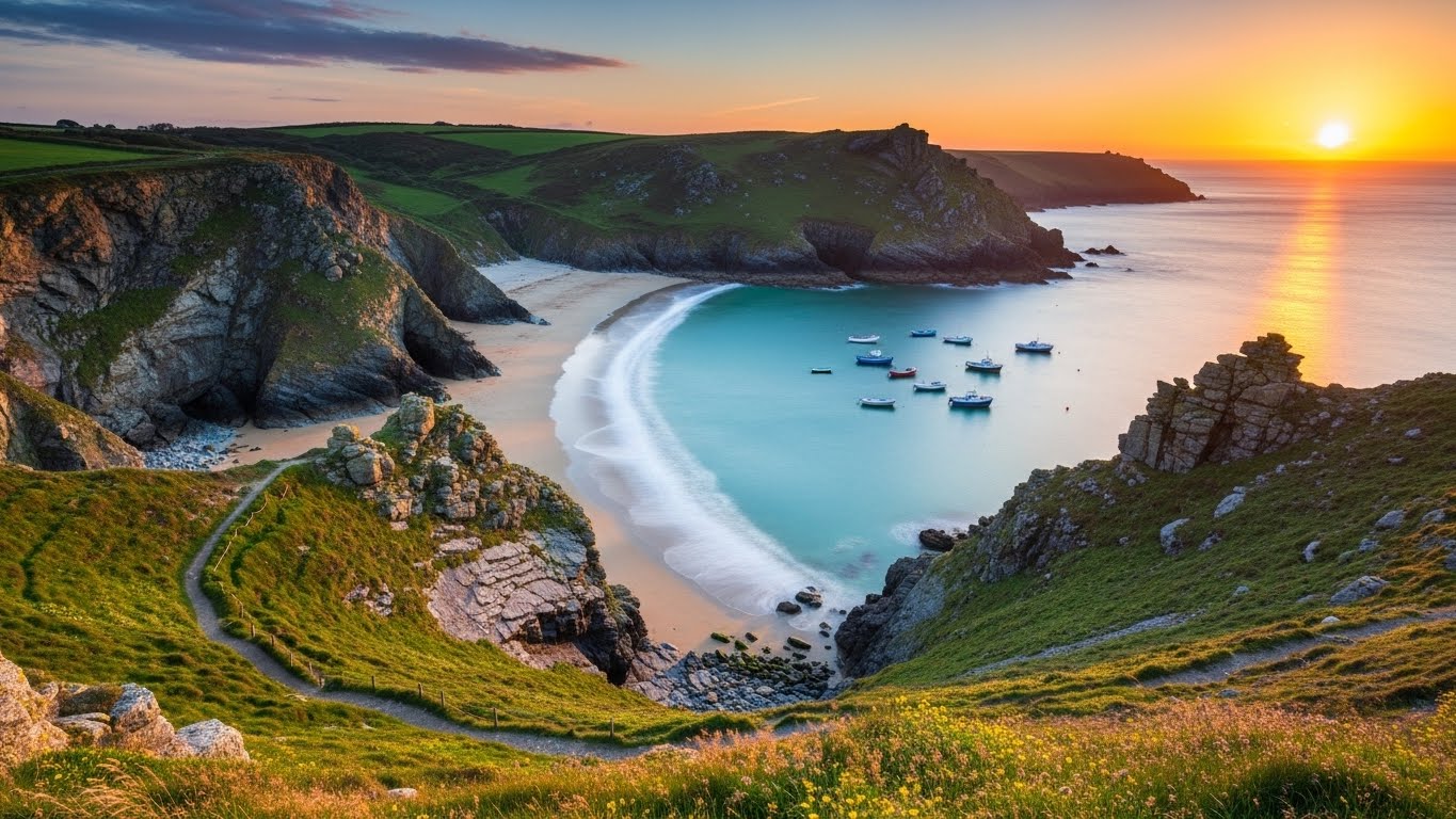 Cornish cliffs and bay
