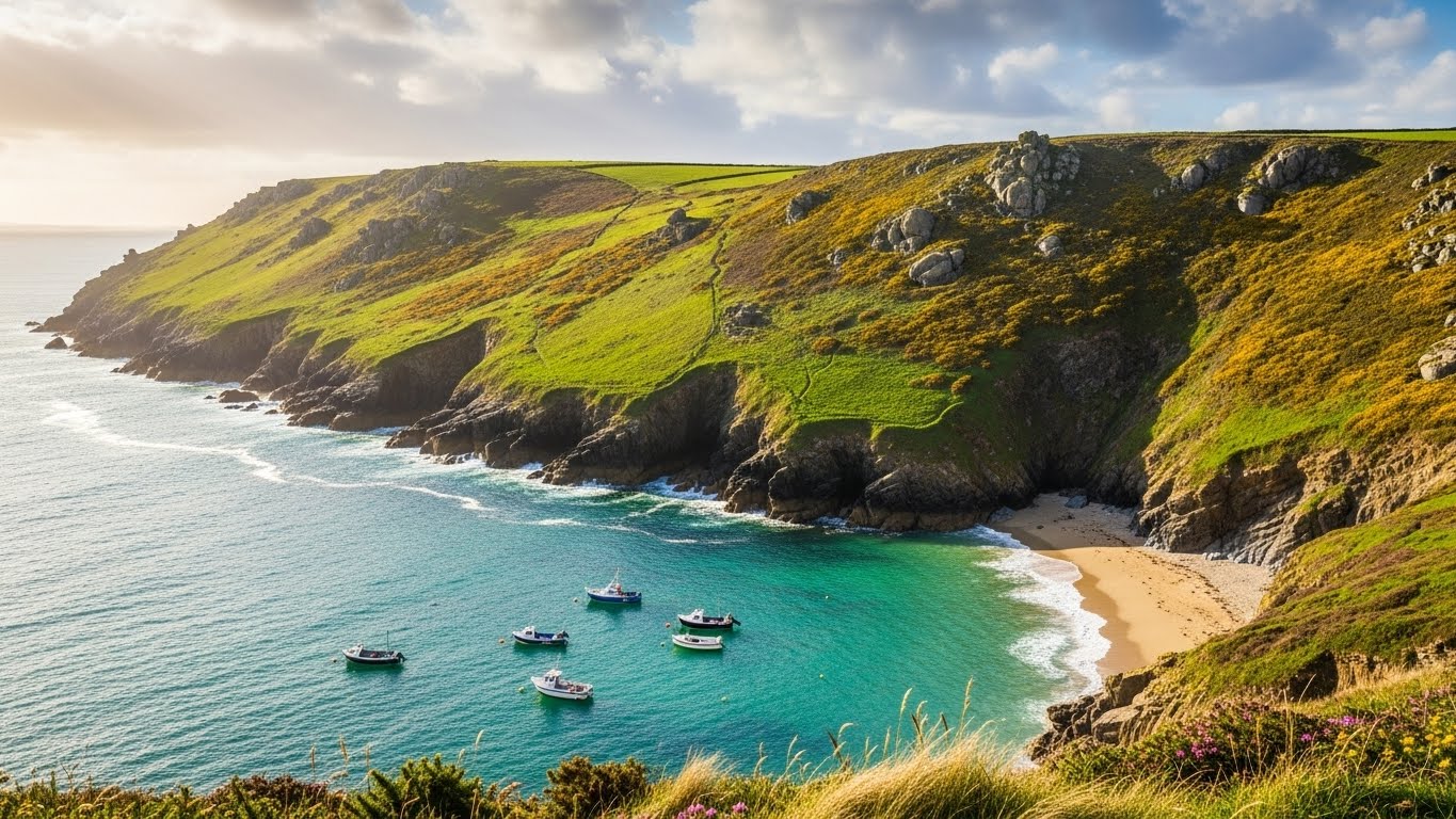 Cornish cliffs and bay